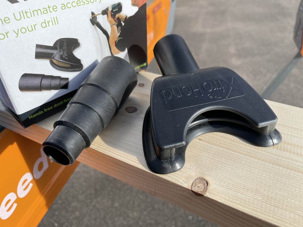 The XtraHand and Pro Hose Adatper on a piece of timber.